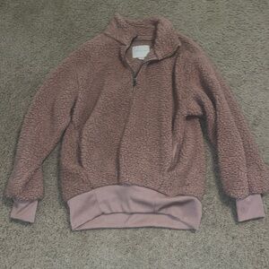 pinkish heavy sweater. very warm. worn about 1-2 times.